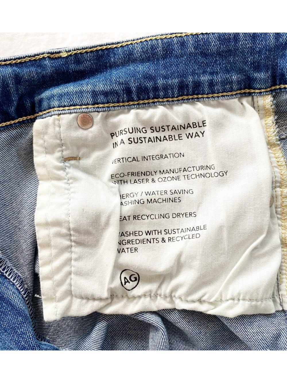 AG Adriano Goldschmied Mari Mid Rise Slim Straight Jeans Size 29 Raw Hem - Picture 7 of 8
